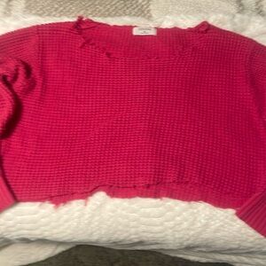 this is a XL zenana crop top in hot pink off the shoulder